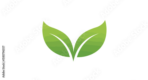 Green Leaf Icon Set: Nature and Ecology Symbols