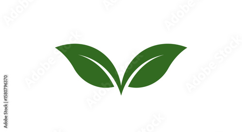 Green Leaf Icon Set: Nature and Ecology Symbols