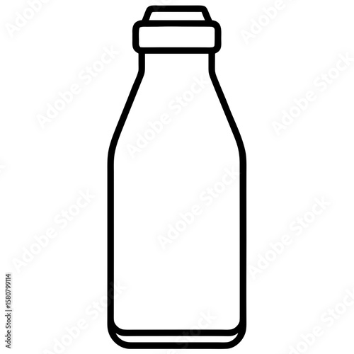 Milk bottle icon line vector