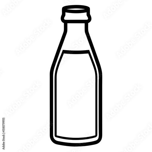 Milk bottle icon line vector