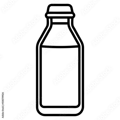 Milk bottle icon line vector