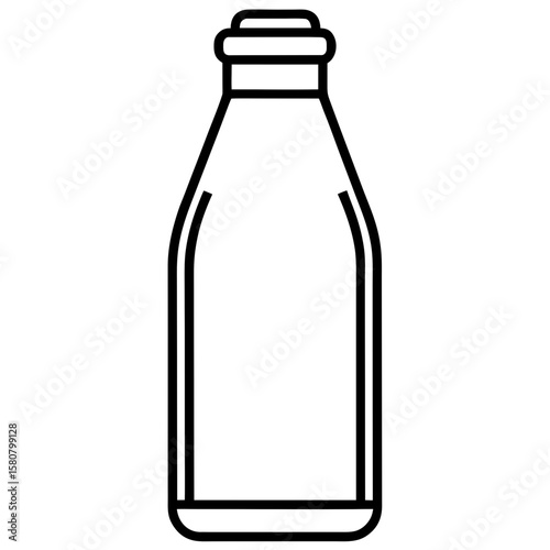 Milk bottle icon line vector