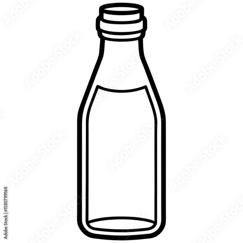 Milk bottle icon line vector