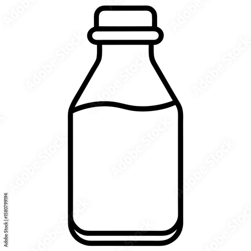 Milk bottle icon line vector