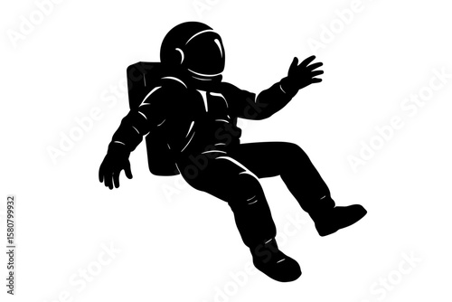Silhouette of an Astronaut in Relaxed Pose