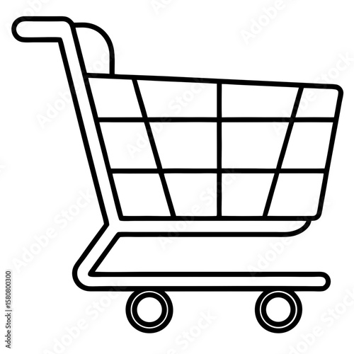 Digital Medicine Cart Line Art Illustration
