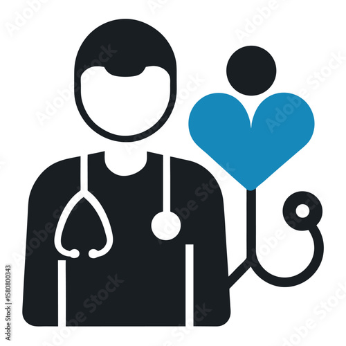 silhouette Health checkup icon on white background 