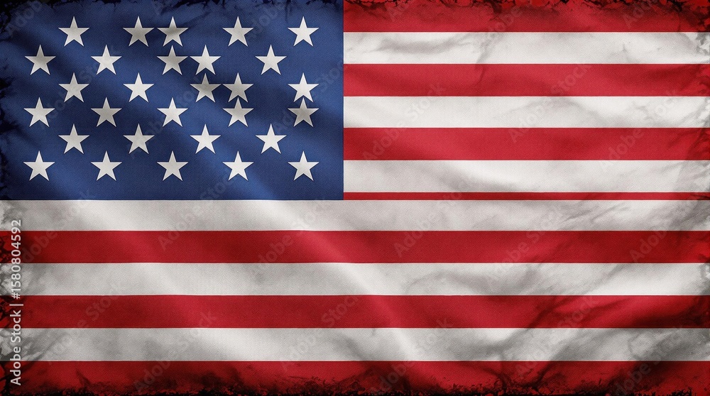 Naklejka premium American flag on a grunge background, a patriotic symbol of the United States