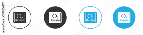 Oxygen O2 icon for web or mobile app. Simple flat designs