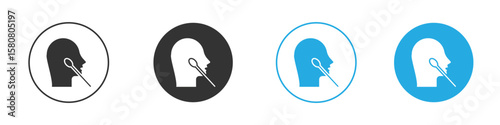 Nasal swab icon for web or mobile app. Simple flat designs