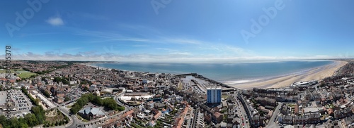Aerial view of Bridlington seaside town East Yorkshire 