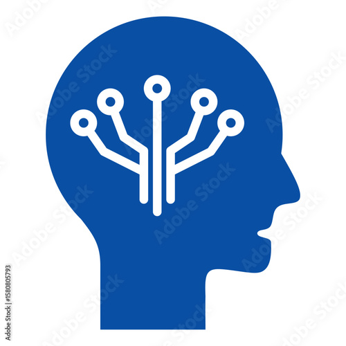 Futuristic  Icons In Blue Style, Vector Illustration