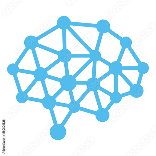 Deep Learning Icons In Blue Style, Vector Illustration