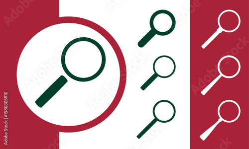 Magnifying glass icons for search and inspection signage
