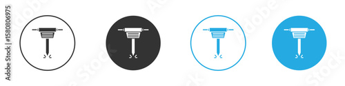 Hydraulic breaker icon for web or mobile app. Simple flat designs