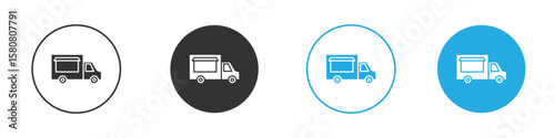 Food truck icon for web or mobile app. Simple flat designs