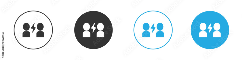 Conflict icon for web or mobile app. Simple flat designs Conflict icon for web or mobile app. Simple flat designs