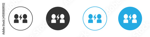 Conflict icon for web or mobile app. Simple flat designs