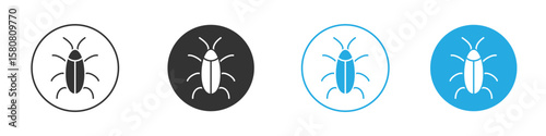 Cockroach icon for web or mobile app. Simple flat designs