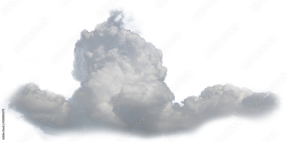 Naklejka premium Realistic Cloud Isolated – High-Quality Transparent PNG of Cumulus Cloud for Weather and Design