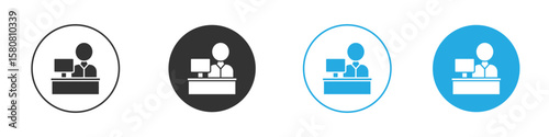 Cashier icon for web or mobile app. Simple flat designs