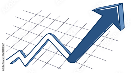 Growth chart arrow pointing up business success financial graph market trend increasing sales performance