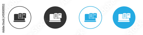 Blended learning icon for web or mobile app. Simple flat designs