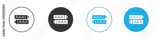 AAA battery icon for web or mobile app. Simple flat designs
