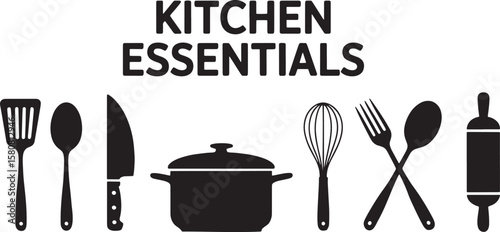 Essential Kitchen Cookware and Utensils: Pot and Whisk, Ideal for Culinary, Cooking, and Food Concepts.