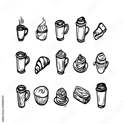 Hand-Drawn Coffee & Cafe Icons