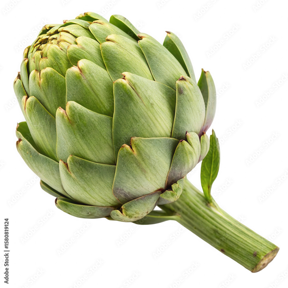 A fresh green artichoke isolated on transparent background A fresh green artichoke isolated on transparent background