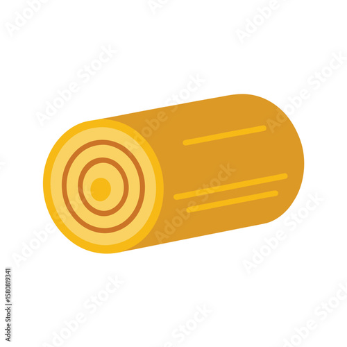 Tight Grain Pine Log Illustration in Pale Golden Tone