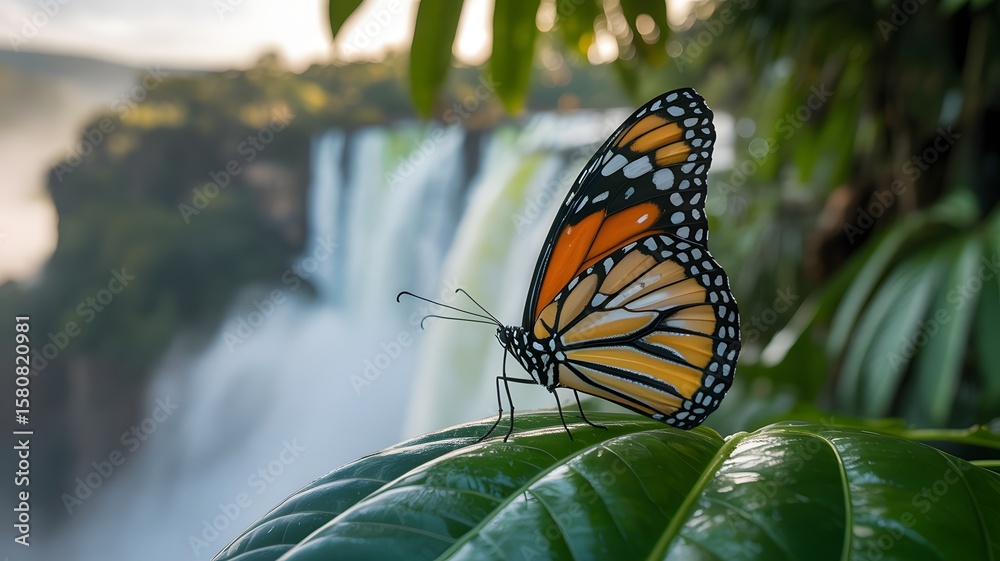 Obraz premium A butterfly on a leaf