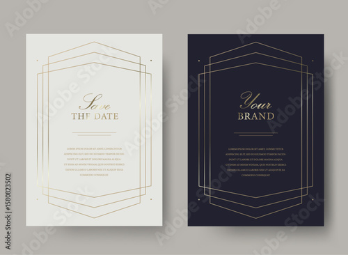 Luxury golden vector invitation card template