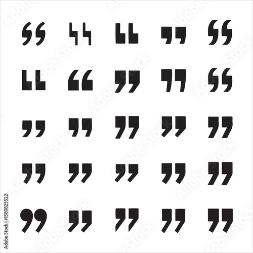 Collection of various quotation mark styles and designs