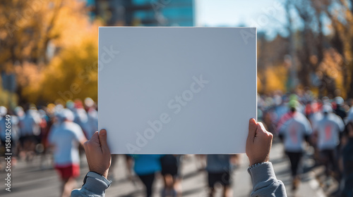 Person Holding Blank Sign