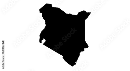 Kenya Map Silhouette Vector