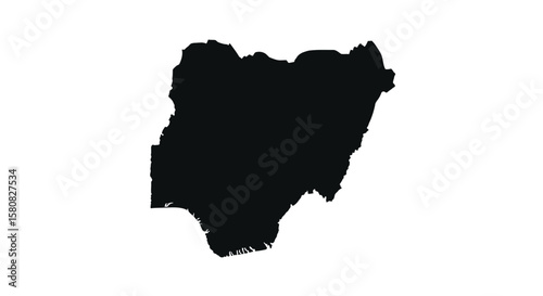 Nigeria Map SilhouetteVector
