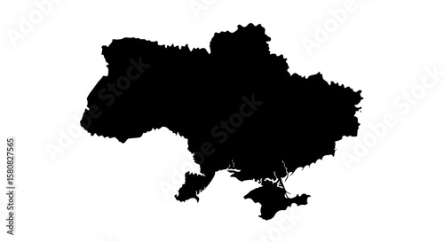 Ukraine Map Silhouette Vector