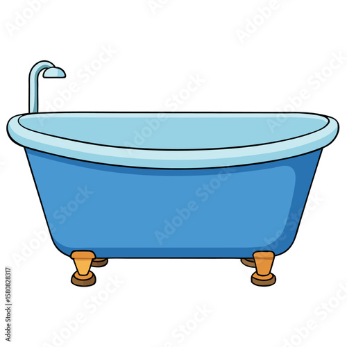 Sleek modern freestanding bathtub with a clean minimalist shape isolated on white background
