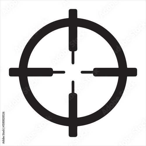 Black crosshairs symbol representing aiming and precision targeting