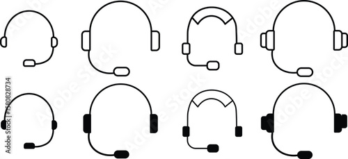 Customer support icon. customer service icon. Contact support agent button. Customer support chat sign. customer service, call center, hotline. Line and Solid icon collection
