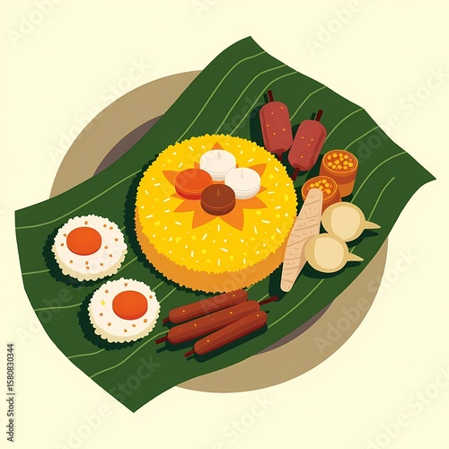 vector illustration Indonesian tradisional food