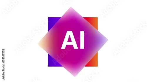 Animated AI Button - Interactive AI Icon with Dynamic Motion Effects. 4k loop animation