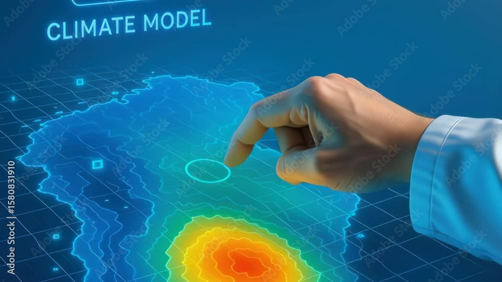 Interactive Climate Model Visualization with Hand Gesture on Digital Touchscreen Interface