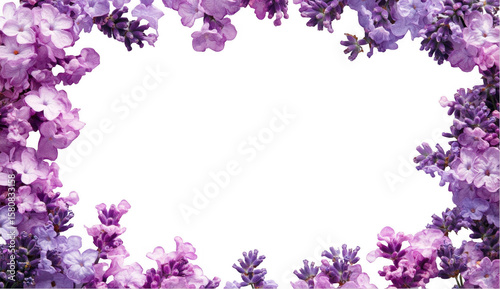 Floral Frame,  Purple Flower Border with Black Background