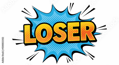 Loser Vector Burst Expressive Comic Book Style Word Graphic for Editorial or Creative Projects