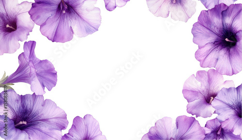 Purple Flower Frame, Floral Border, Blank Space