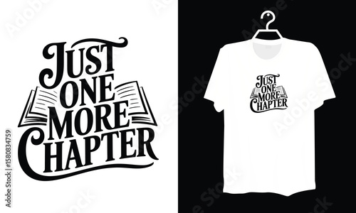 Elegant Just One More Chapter Vector Art for Reading Enthusiasts