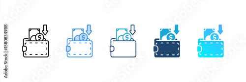 Incoming icon set multiple style collection